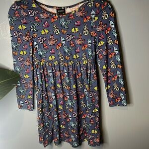 Beautiful butterfly print dress girls size 10 blue/multi color 🦋 print